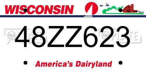 48ZZ623 Wisconsin License Plate