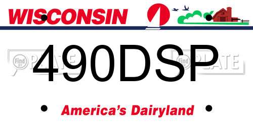 490DSP Wisconsin License Plate
