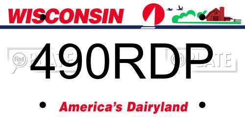 490RDP Wisconsin License Plate