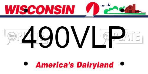 490VLP Wisconsin License Plate