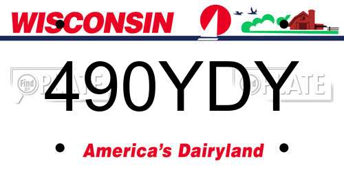 490YDY Wisconsin License Plate