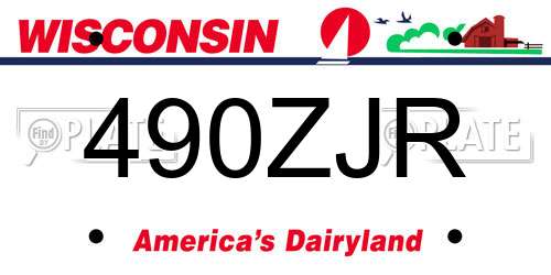 490ZJR Wisconsin License Plate