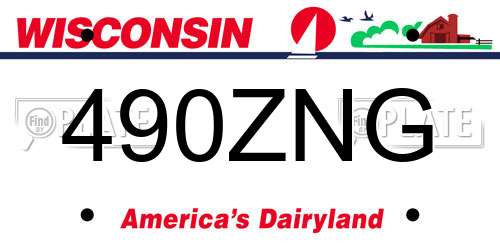 490ZNG Wisconsin License Plate