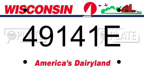 49141E Wisconsin License Plate