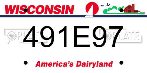 491E97 Wisconsin License Plate