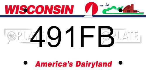 491FB Wisconsin License Plate