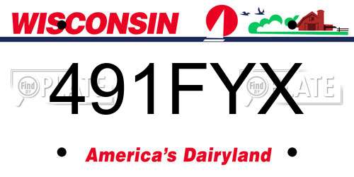 491FYX Wisconsin License Plate