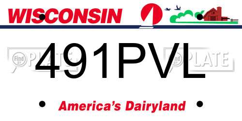 491PVL Wisconsin License Plate