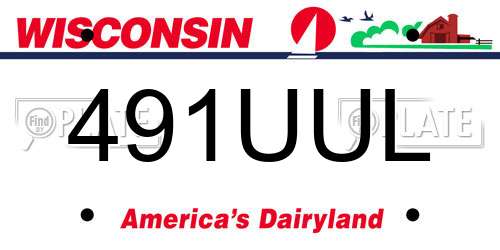 491UUL Wisconsin License Plate