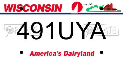 491UYA Wisconsin License Plate