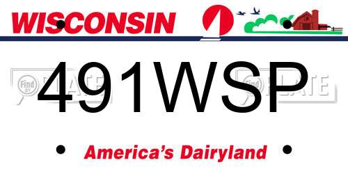 491WSP Wisconsin License Plate
