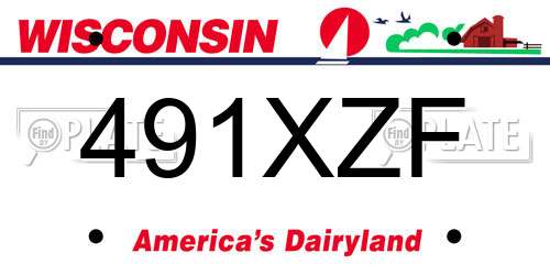 491XZF Wisconsin License Plate