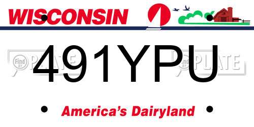 491YPU Wisconsin License Plate