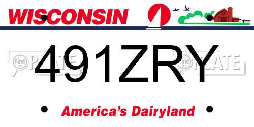 491ZRY Wisconsin License Plate