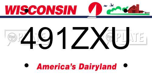 491ZXU Wisconsin License Plate