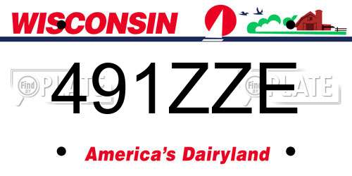 491ZZE Wisconsin License Plate