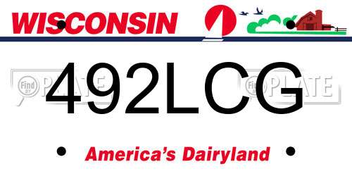 492LCG Wisconsin License Plate