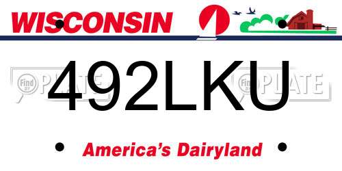 492LKU Wisconsin License Plate