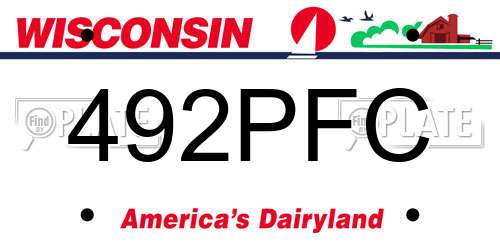 492PFC Wisconsin License Plate