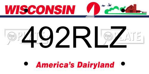 492RLZ Wisconsin License Plate