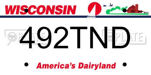 492TND Wisconsin License Plate