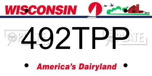 492TPP Wisconsin License Plate