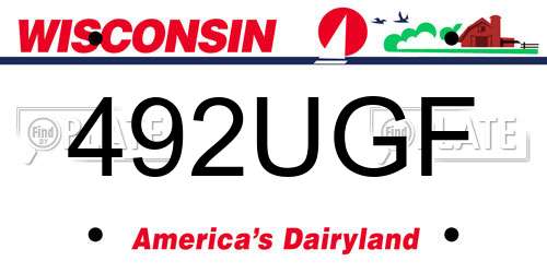492UGF Wisconsin License Plate
