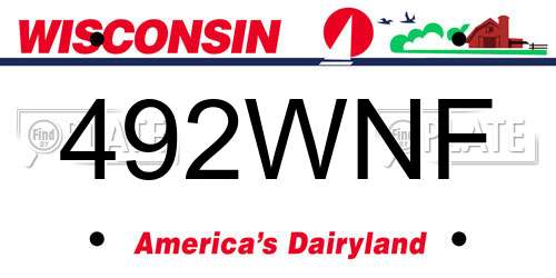 492WNF Wisconsin License Plate