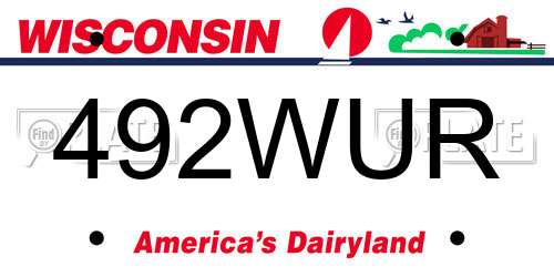 492WUR Wisconsin License Plate