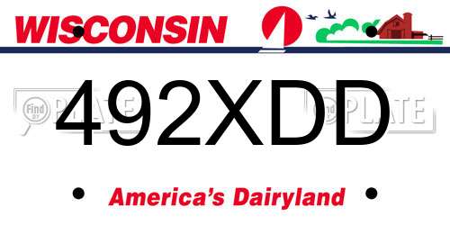 492XDD Wisconsin License Plate