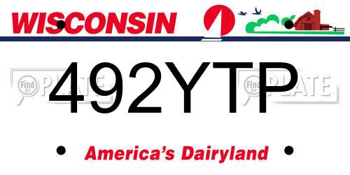 492YTP Wisconsin License Plate