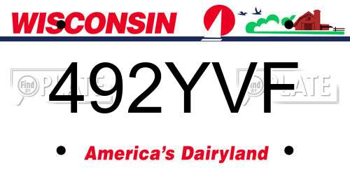 492YVF Wisconsin License Plate
