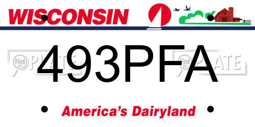 493PFA Wisconsin License Plate