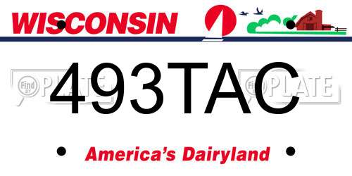 493TAC Wisconsin License Plate