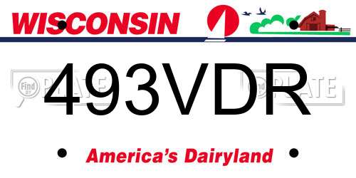 493VDR Wisconsin License Plate