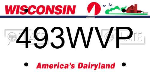 493WVP Wisconsin License Plate
