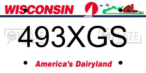493XGS Wisconsin License Plate