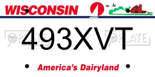 493XVT Wisconsin License Plate