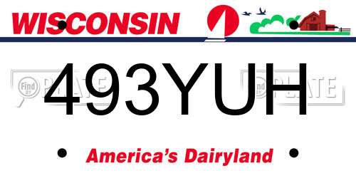 493YUH Wisconsin License Plate