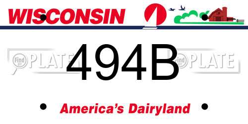 494B Wisconsin License Plate