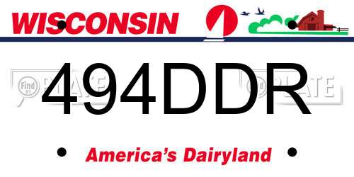 494DDR Wisconsin License Plate
