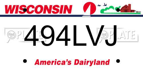 494LVJ Wisconsin License Plate