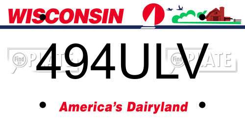 494ULV Wisconsin License Plate