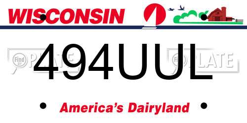 494UUL Wisconsin License Plate