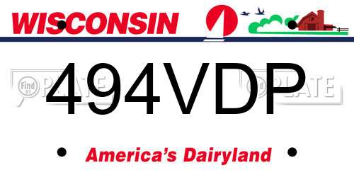 494VDP Wisconsin License Plate