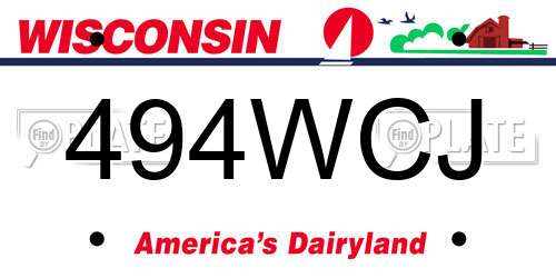 494WCJ Wisconsin License Plate