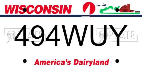 494WUY Wisconsin License Plate