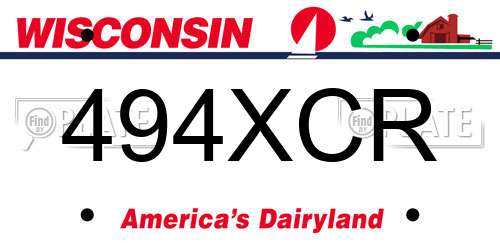 494XCR Wisconsin License Plate