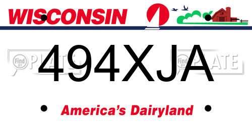 494XJA Wisconsin License Plate