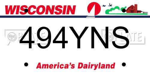 494YNS Wisconsin License Plate